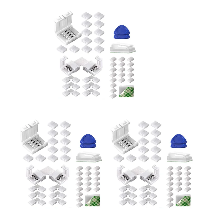 

Соединители для светодиодных лент FAST-3X, 4-контактные разъемы для светодиодных фонарей RGB, без зазоров, L-образные разъемы для светодиодных лент SMD 5050