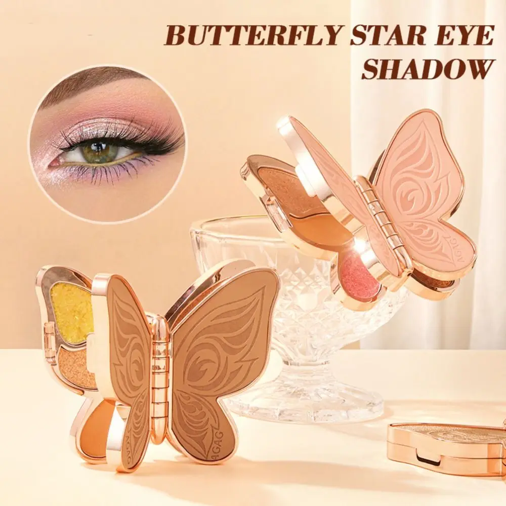 

Matte Eye Shadow Palette Long Lasting Brighten Earth Tone Eyeshadow Shiny Butterfly Shape Shimmer Eyeshadow Palette Beginner