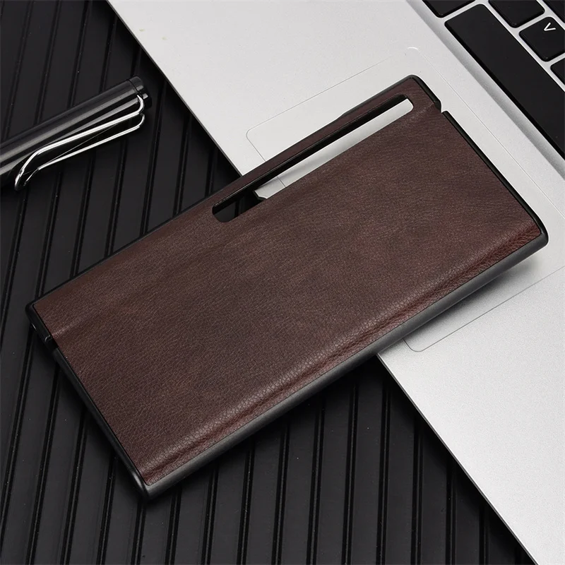 Ultra-thin for Huawei Mate Xs2 Solid Color Leather Cover for Huawei Mate Xs 2 Litchi Pattern PU Leather Case Phone Case