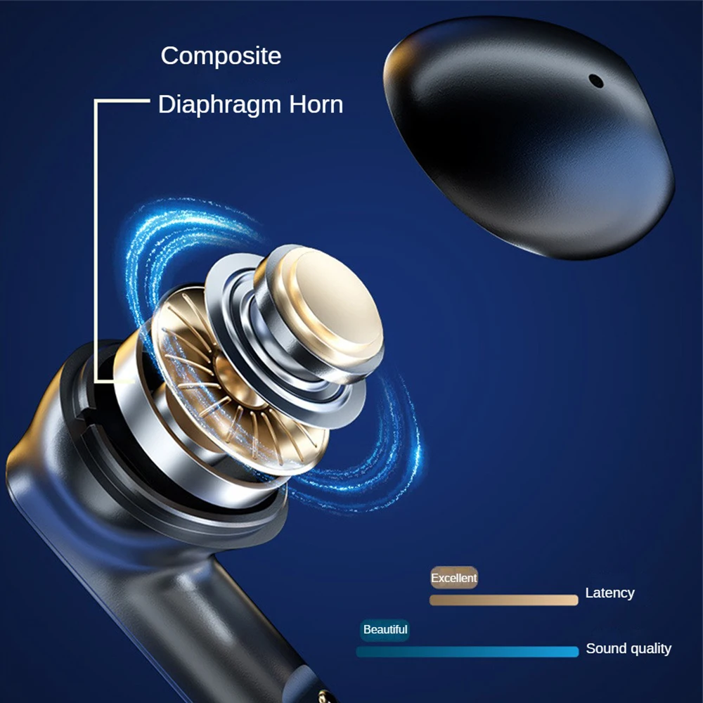 Беспроводные наушники Удобная удобная посадка Высококачественный звук Беспроводные наушники-вкладыши с длительным сроком службы батареи Бинауральные стерео наушники