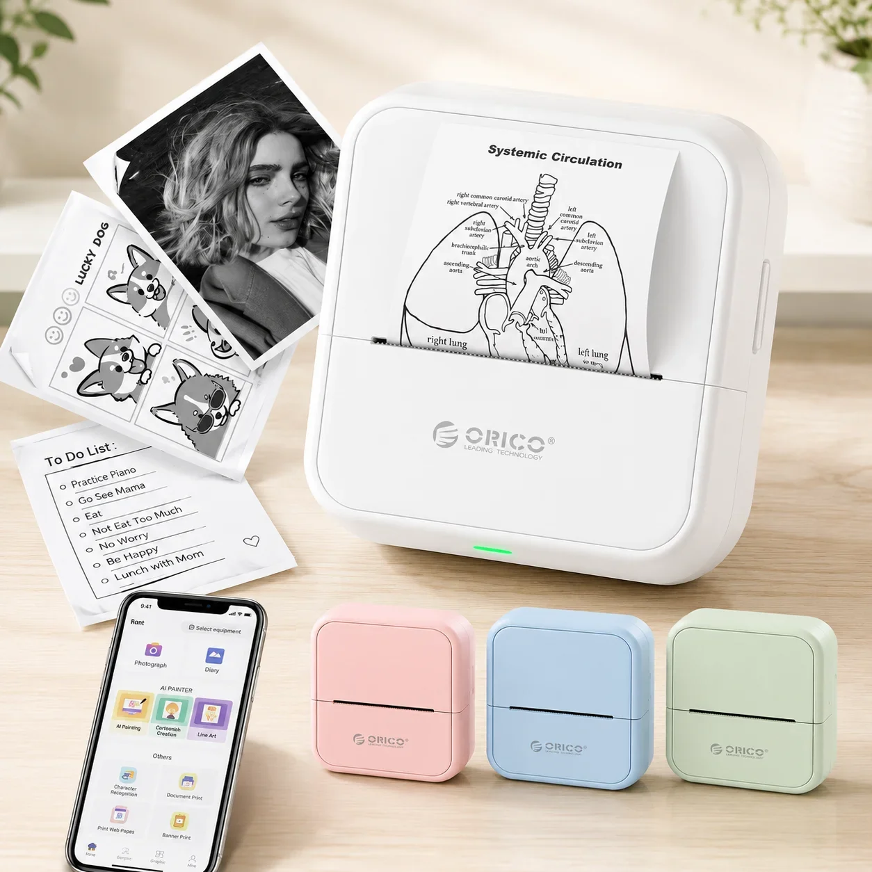 

Mini Wireless Thermal Label Printer Inkless Bluetooth Pocket Printer For Daily DIY Sticker Photo Memo Office Organizer