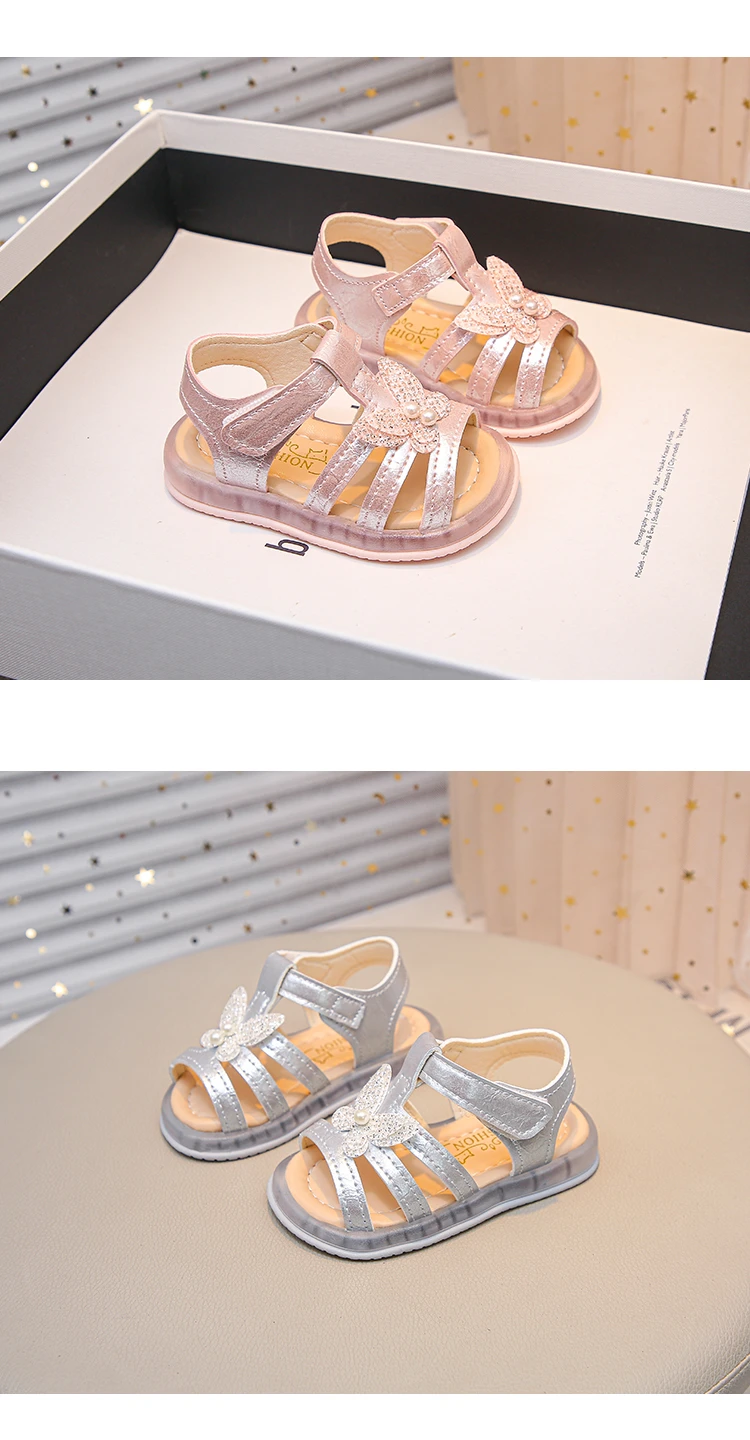Kinder Casual Sommer-Sandalen mit Weicher Sohle, Atmungsaktive Kleinkind-Sandalen mit Schmetterling-Motiv, Bequeme 2026 Neue Vielseitige Baby-Mädchen Prinzessinnen-Schuhe – Detail 6