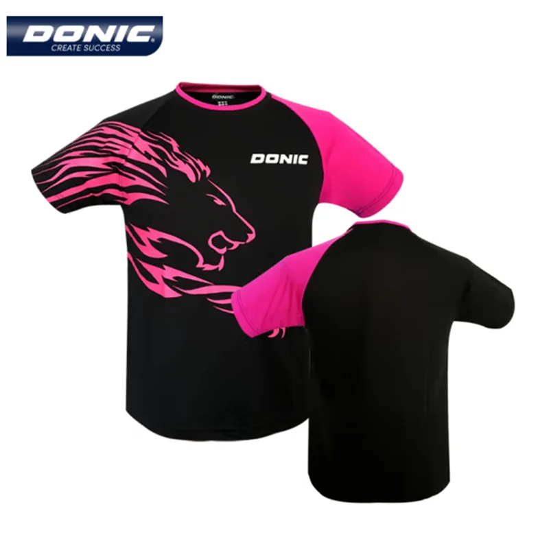 Authentic Donic Summer Sports Polyester Round Neck Table Tennis Wear Jersey T-shirt Top for Men and Women 83276 Children\'s Size