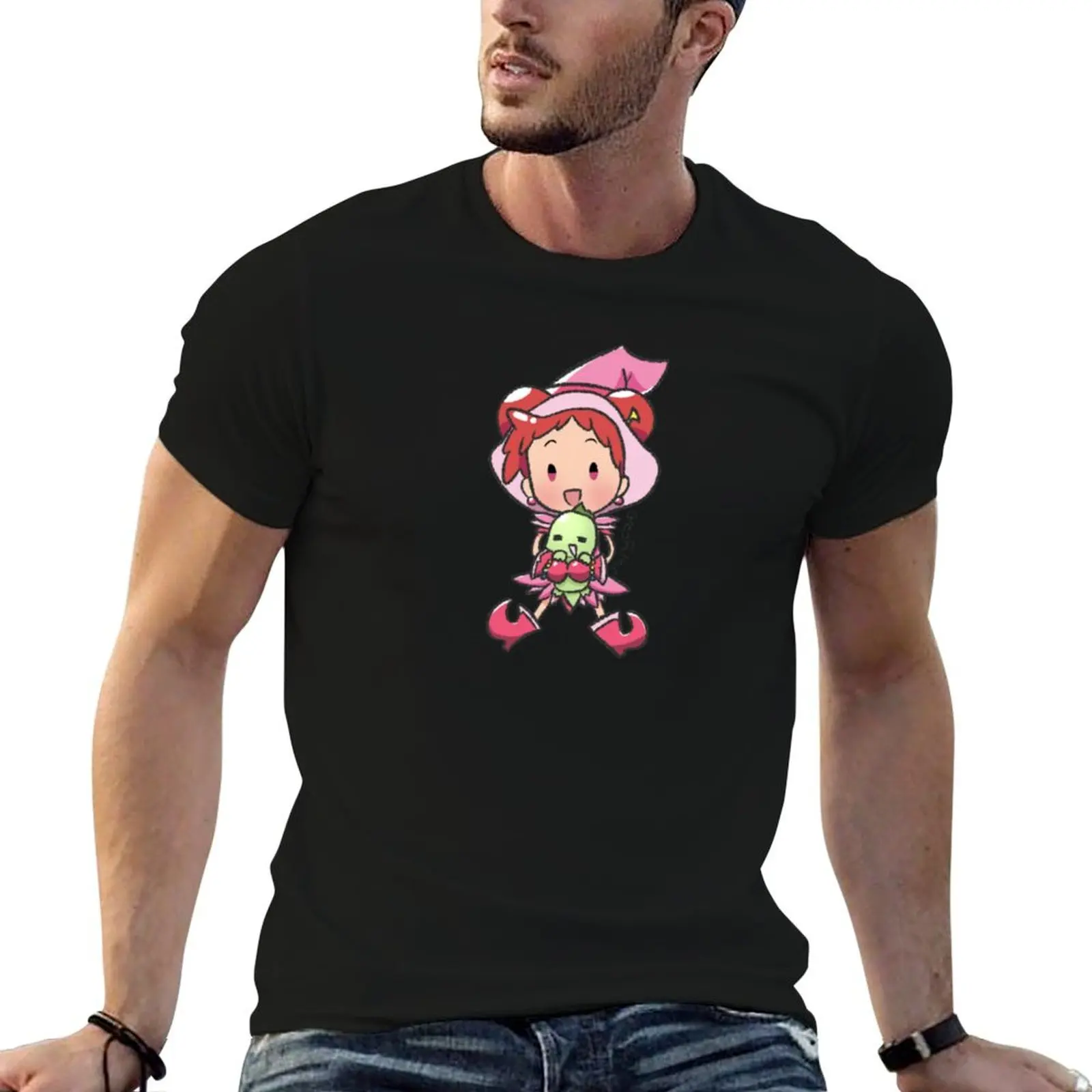 

Ojamajo Doremi, Doremi & Boo-chan Chibi T-Shirt mens graphic t shirts man t shirt luxury man t shirts cotton T-Shirt
