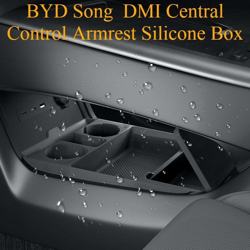 

For 2024 BYD Song L Dmi Central Control Armrest Storage Box Lower Silicone Non-slip Pad Car Interior Modification Accessories