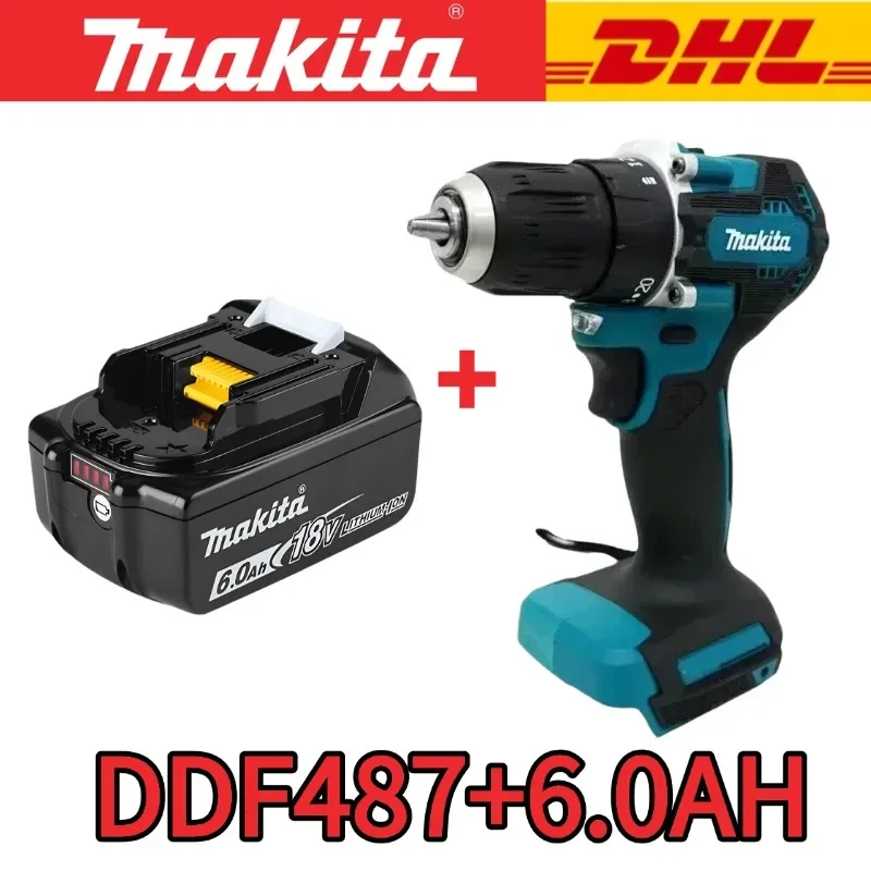 ⚡️ ⚡️ 100% Makita DDF487 DDF487 18V Schroevendraaier Borstelloze Boor Klopboormachine Power Tool Makita 18V Batterij ✳️