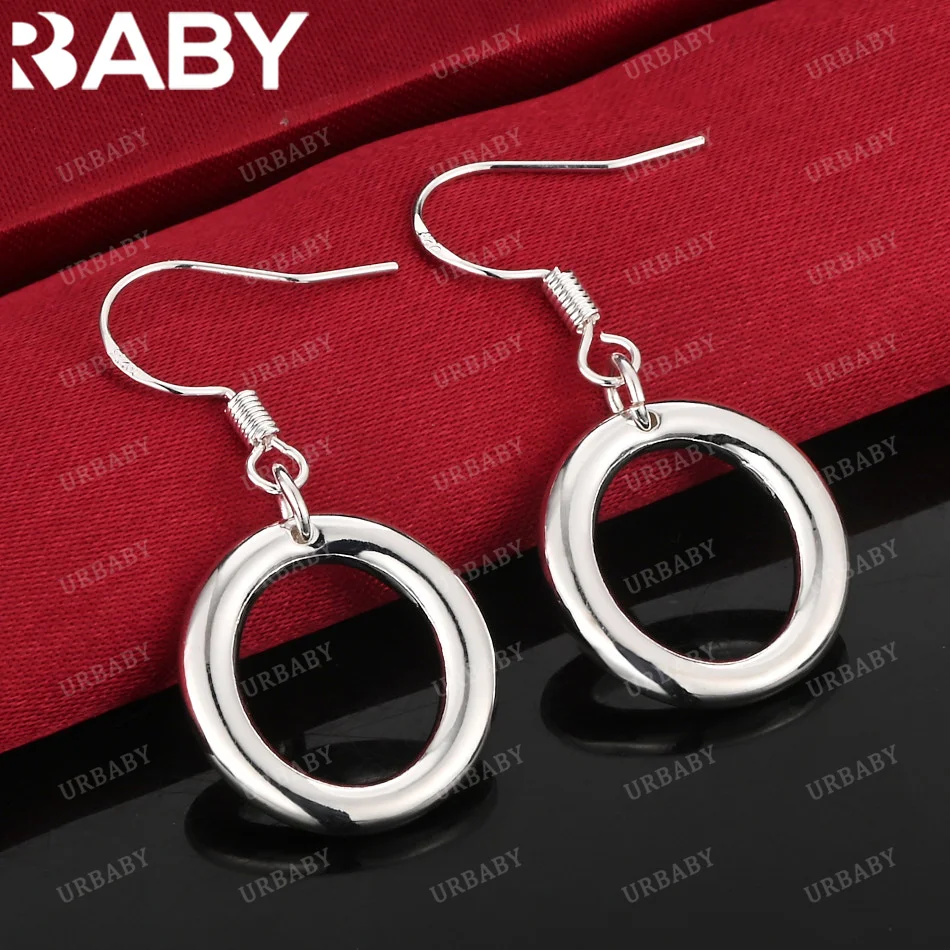 

URBABY 925 Sterling Silver Earrings O-Shape Drop Earrings For Women Jewelry Fashion Party and Daily Wear