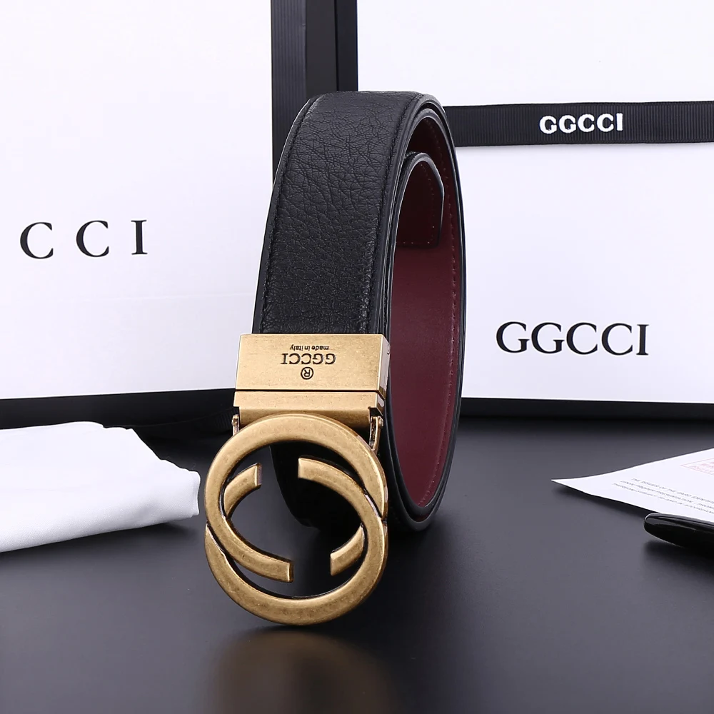 2024 Fashionable Light Luxury High-end Belt Metal Retro Letter Simple Design Trendy and Versatile Business Belt