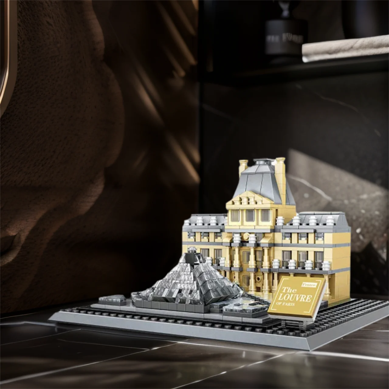 

World Famous Art Architecture France Paris Louvre Museum of History Fine Building Block Construction Brick Model Educational Toy