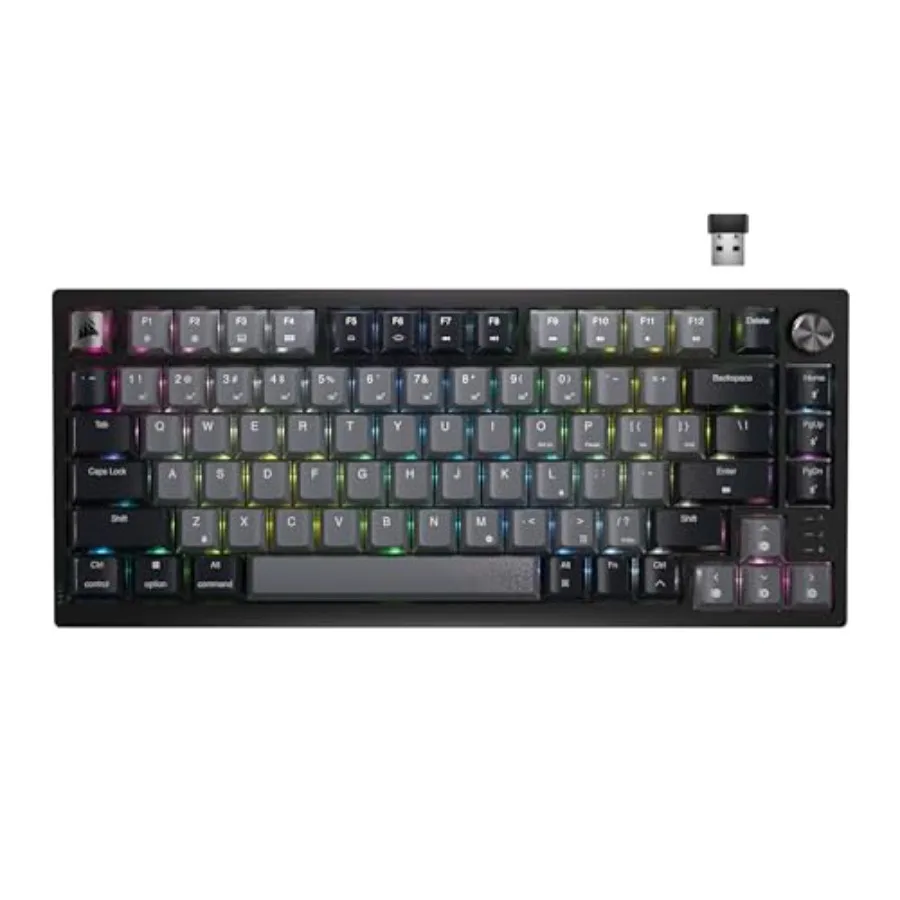 K65 Plus Wireless 75% RGB Mechanical Gaming Keyboard Pre-Lubricated PBT Dye-Sub Keycaps PC, Mac, PS5, PS4, Xbox, iPad QWERTY NA