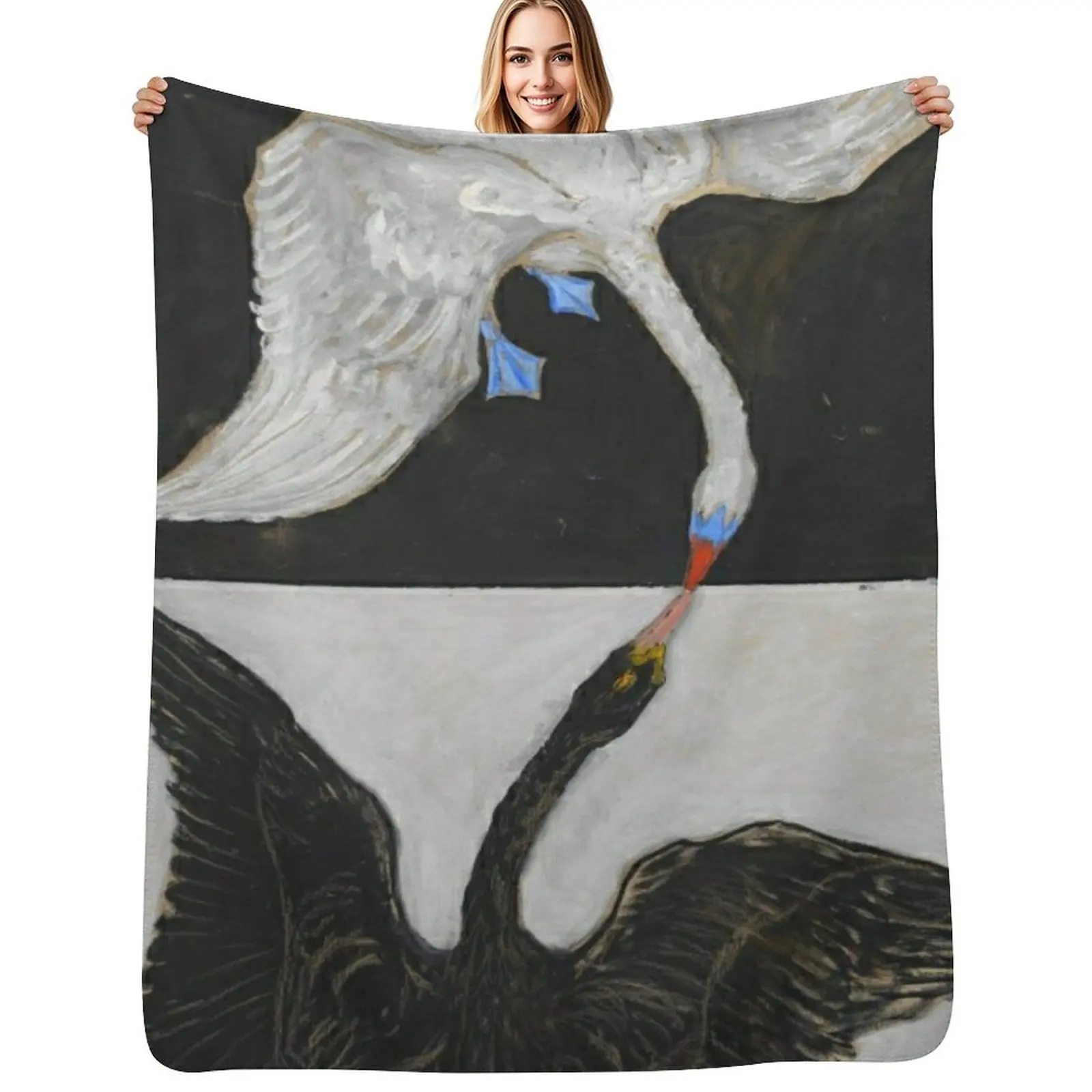 Hilma af Klint - The Swan, No. 02, Group IX-SUW Throw Blanket Quilt Softest Warm Decorative Beds heavy to sleep Blankets