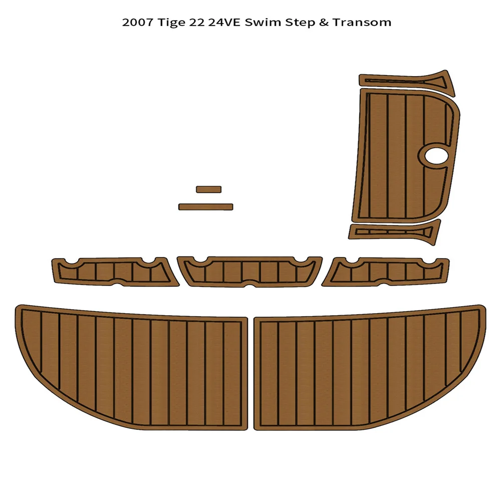 

2007 Tige 22/24VE Swim Step Platform Transom Mat Boat EVA Foam Teak Flooring Pad SeaDek MarineMat Gatorstep Style Self Adhesive