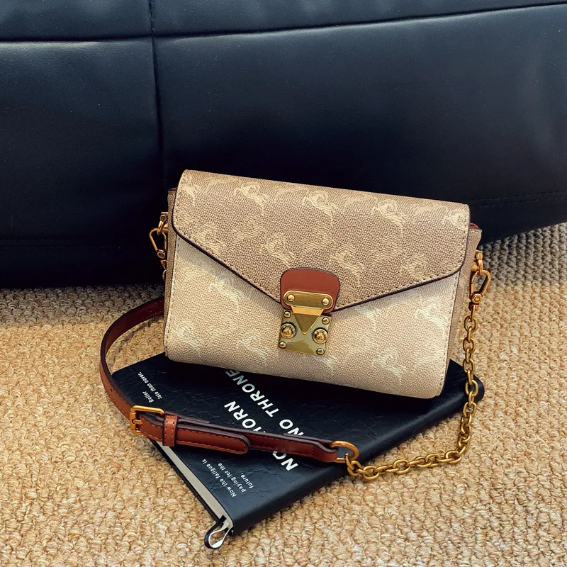 

Новая роскошная нишевая сумка в стиле ретро — маленькая квадратная сумка с модной цепочкой, минималистичная модная сумка через плечо и через плечо