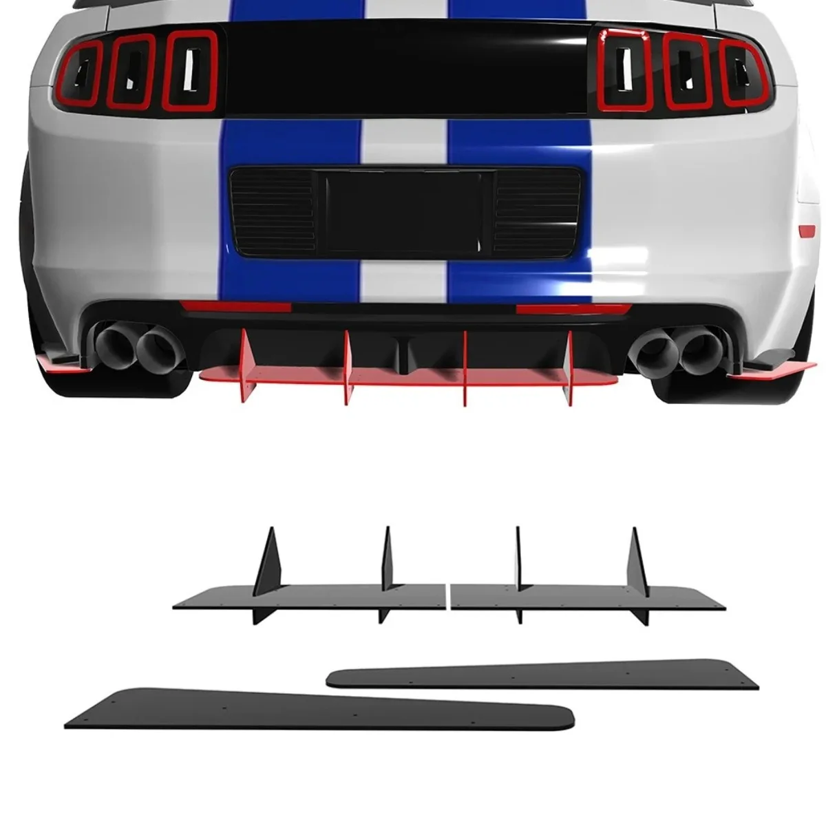 

For Ford Mustang GT350 GT500 2013-2014 Car Rear Bumper Spoiler Lip Diffuser Modification Part Bumper Guard Protector Accessories