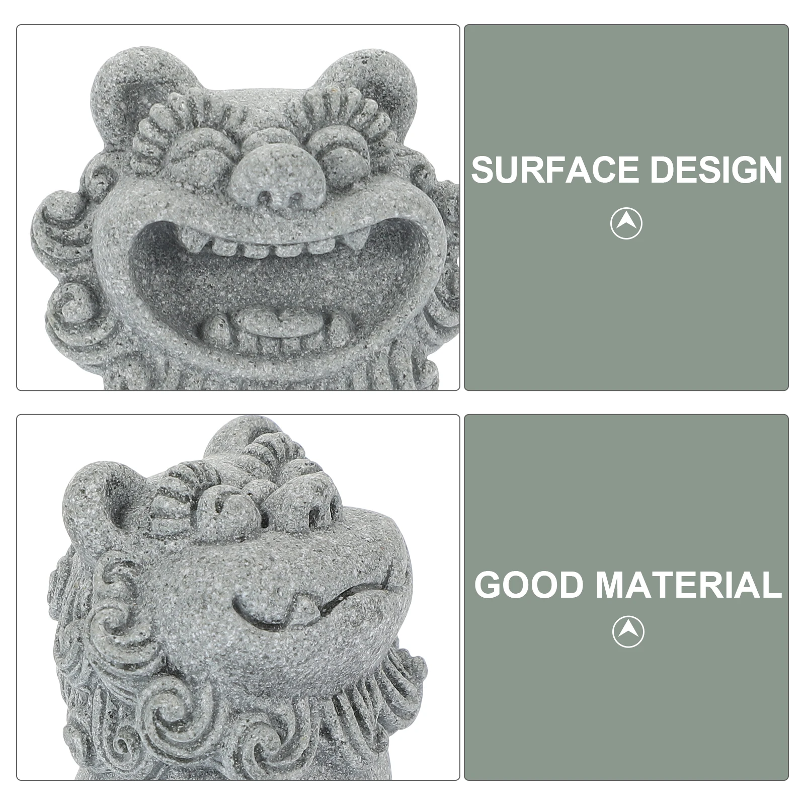 

2 Pcs Sandstone Lion Ornaments Chinese New Years Decorations for Home Desktop Decorative Statues Troditional Dance Office