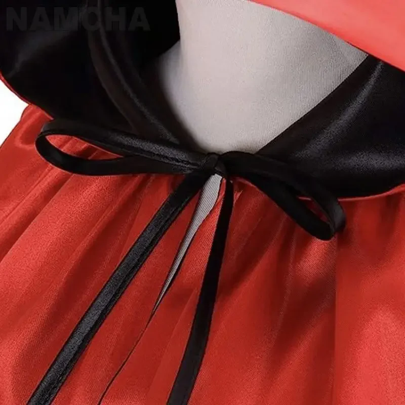 هالوين القراصنة قاتمة ريبر عباءة نسيج الساتان الشيطان مصاص دماء عكسها الرؤوس مع غطاء محرك السيارة الأطفال الكبار عيد الميلاد تأثيري الرأس