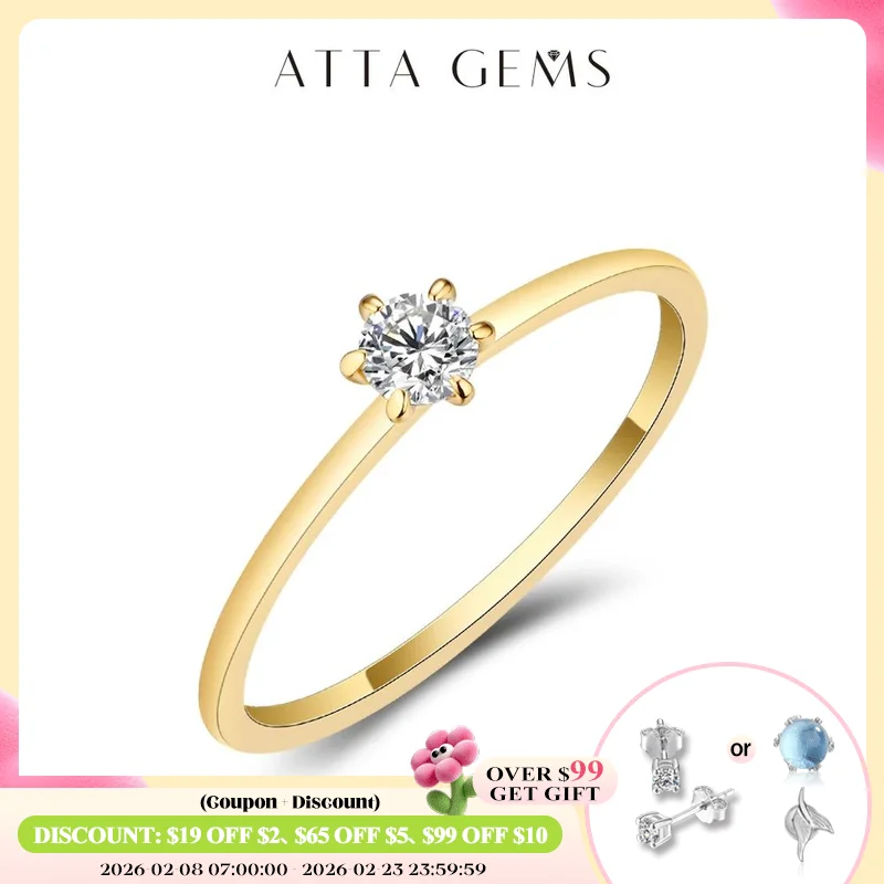 

ATTAGEMS AU585 Кольца из желтого золота 14 карат 3,5 мм с муассанитом для женщин, кольца ручной работы из 18-каратного золота AU750, обручальные кольца для невесты, подарок, ювелирные украшения