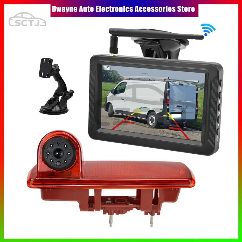 For Renault Trafic 3 Opel Vivaro (2014) Car Wireless Brake Light Rear View Reversing Camera Kit With 5 Inch HD Display screen