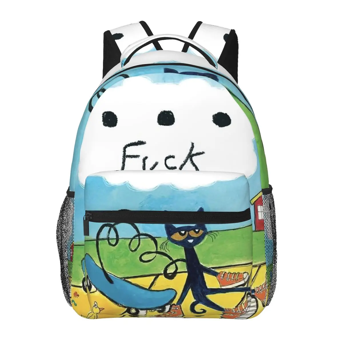 Pete The Cat Playing Guitar Backpacks Boys Girls Bookbag Students School Bags Cartoon Kids Rucksack Shoulder Bag Large Capacity