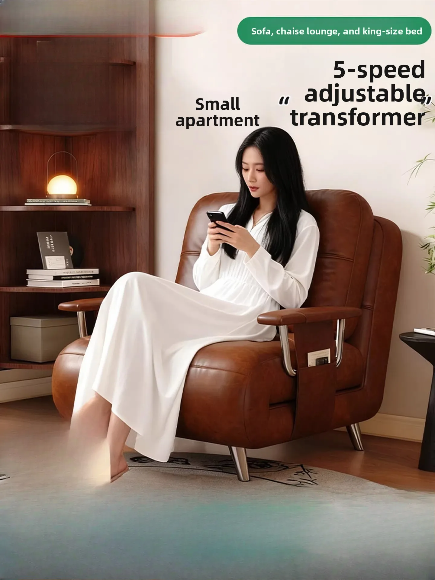 Sofa bed foldable antique single double small apartment retractable bed 2026 new living room balcony integrated dual-use