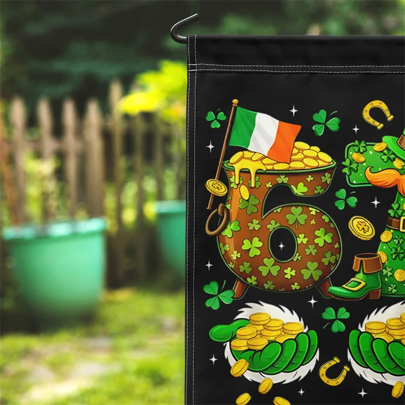 Aertemisi Funny Six Seven Bruh Leprechaun St Patricks Day 67 Meme 6 7 Irish Shamrock Garden Flag for Yard Patio Porch Lawn
