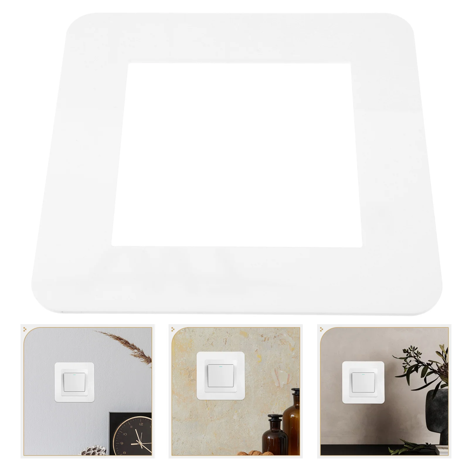 No Screws Switch Protective Cover Double Light Plate Acrylic White Outlet Covers