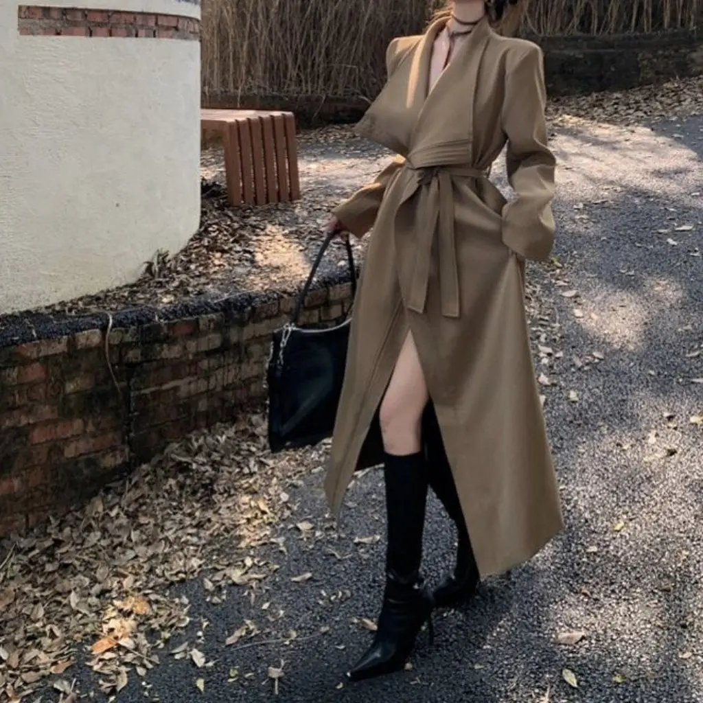 

High-End Women's Long-Sleeved Black Coat Casual Loose Slimming Large Lapel Cardigan Spring Fashion Top