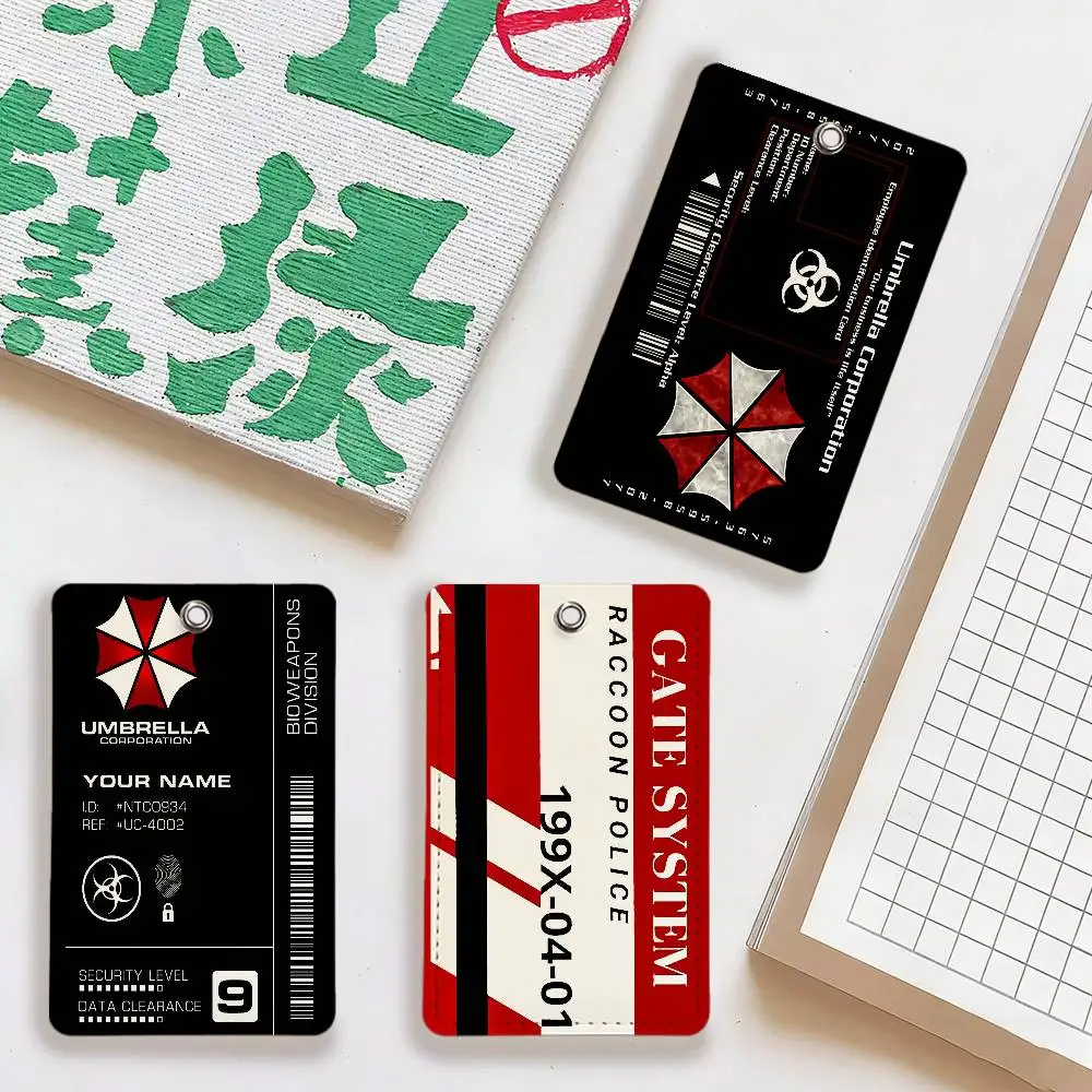 R-Resident E-Evil Umbrella   Community Access Card Holder Elevator Card Sensor Drop Card Protector Keychain