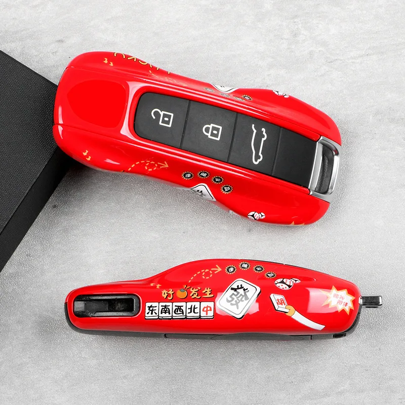 Lucky Things Happening Luxury ABS Plastics Car Key Case for Porsche Boxster Cayman Panamera Cayenne Macan 718/911 Taycan