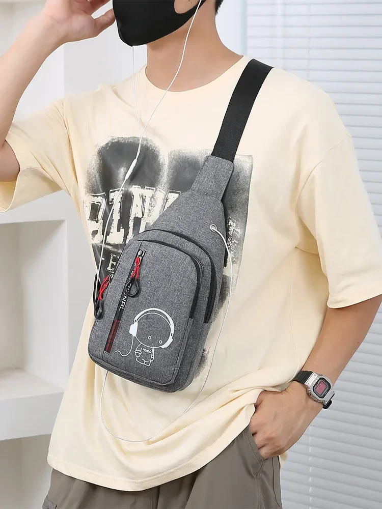 AliExpress NONE In Stock Men's Chest Bag 2024 New Casual Fashion Shoulder Bag Male Hand Crossbody Korean Cycling Backpack Fast Delivery