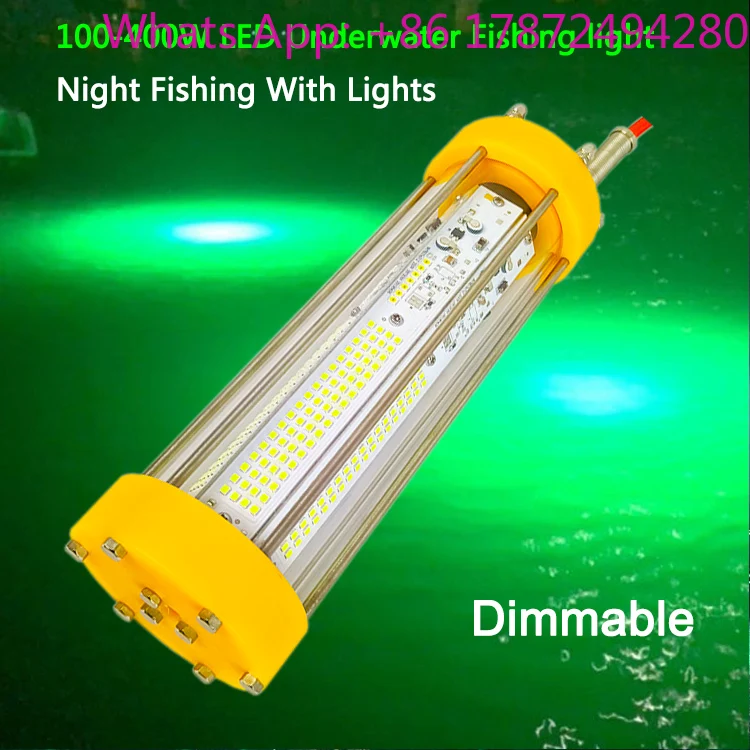 100-400W Dimmable  Green White Submarine Squid Light Deep Sea Light  Seabed Fish Lamp Fishing Lights