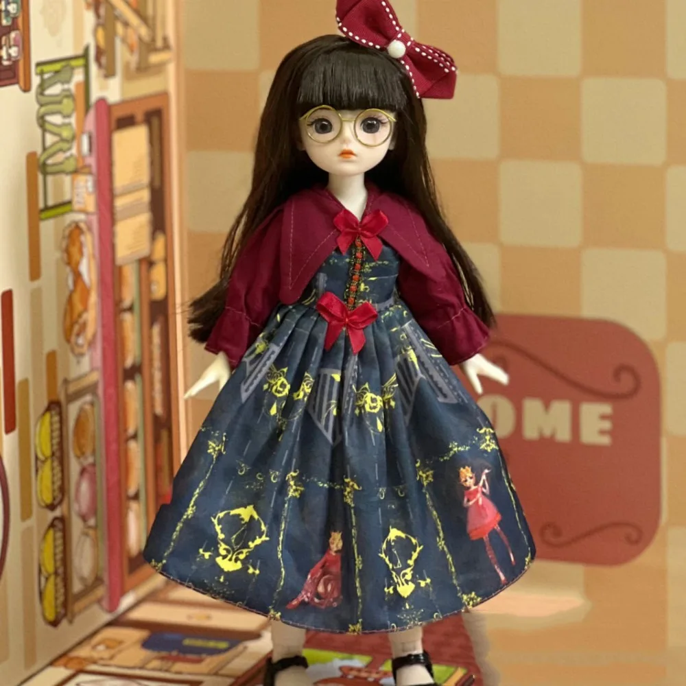 

1/6 SD 30cm Bjd Doll with Clothes Long Hair High Heel Princess Dress Up Dolls with Wig Make Up Attractive Eyes