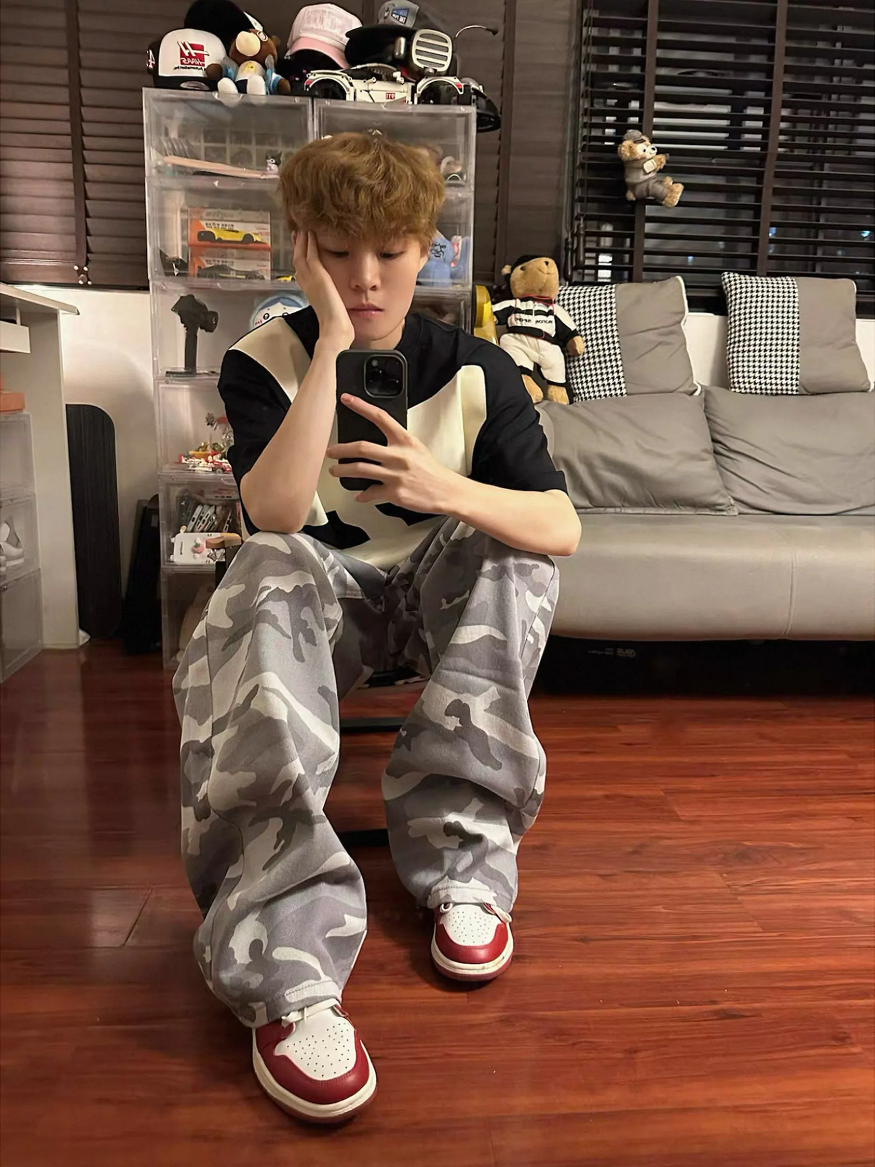 Cleanfit American High Street Vintage Camouflage Men's Jeans Loose Straight Leg Casual Pants Versatile Breathable Jeans