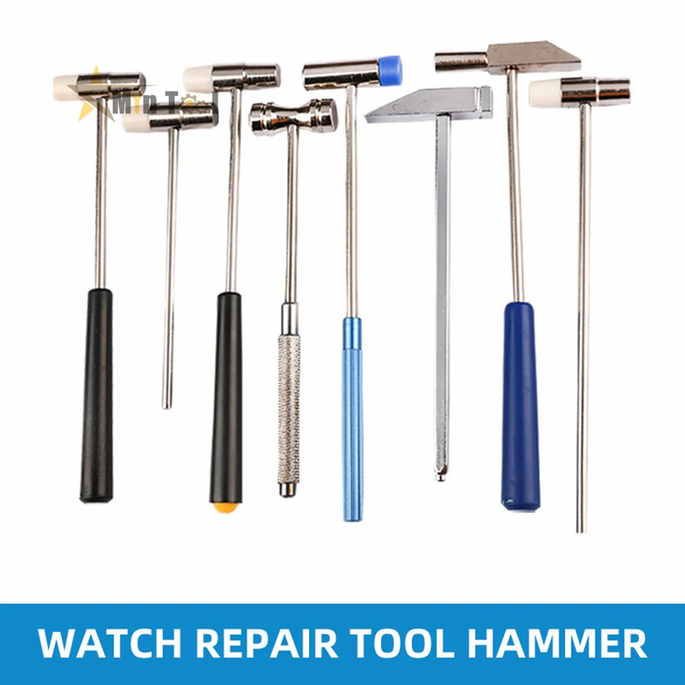 Hammer Metal Soft And Hard Dual-Purpose Hammer With Rubber Head Clock Maintenance Han Tool for Watch Repair Tool