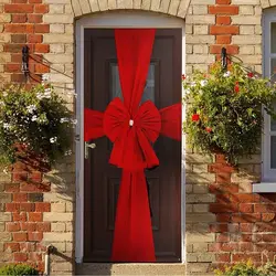 Christmas Front Door Decoration Xmas Large Red organza Bow Wedding Traditional Ready Made Door Bow 2026 New Year Decoration