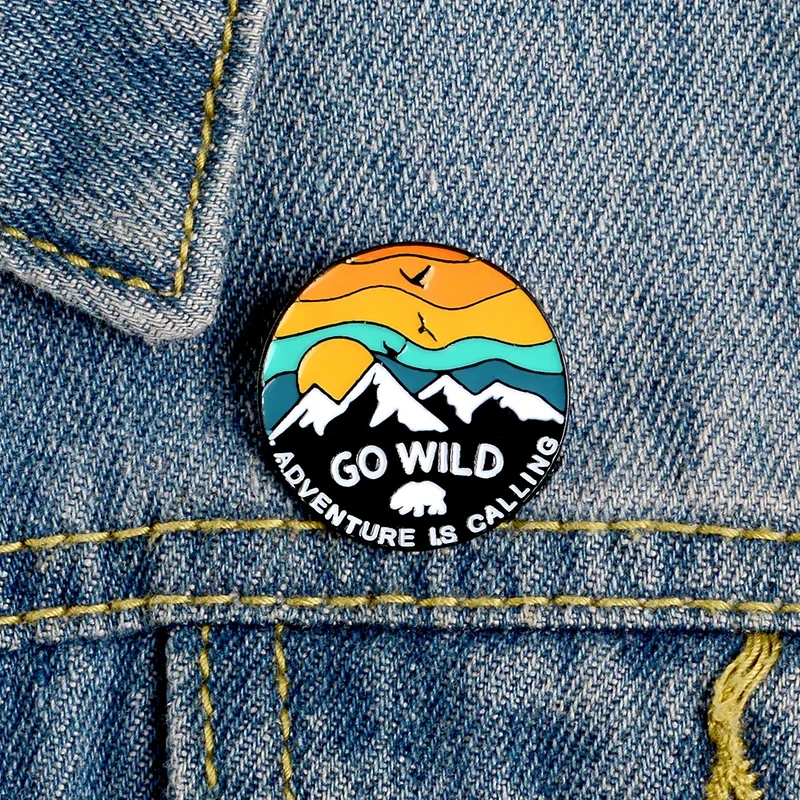 Enamel Pins New alloy enamel denim badge for outdoor exploration outing Brooch On Clothes Badge Metal Brooches For Clothing