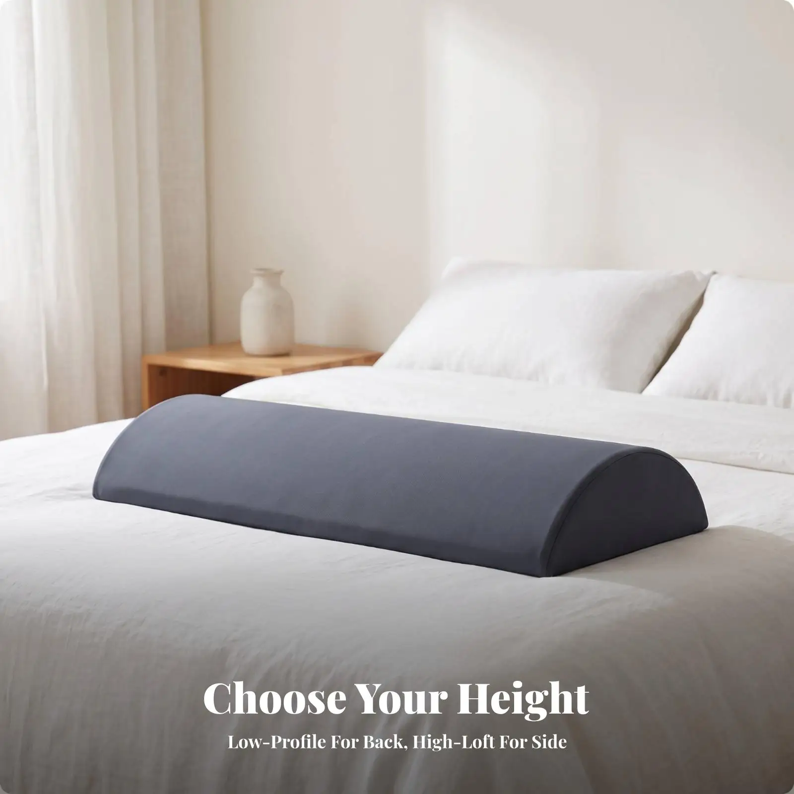 Waist Support Cushion for Sleeping Memory Foam Ergonomic Pillow Cooling Back Support for Bed Pain Relief