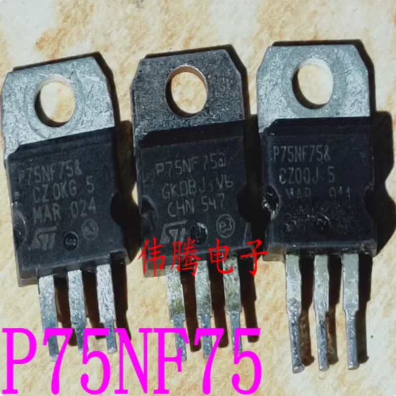 10 Uds. Transistor MOSFET original restaurado STP75NF75 P75N75 TO-220 75A 75V
