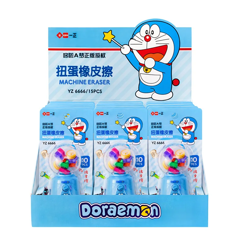 2Pcs Yi ZHENG IIGEN YZ6666 Doraemon Capsule Toys Eraser Creative Cartoon Kawaii Rubber Student Prize Stationery Supplies