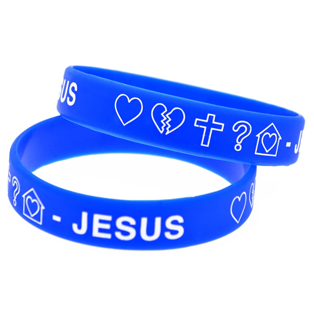 

50 шт., браслет из силиконовой резины Love Sad Pray, религиозные мотивационные браслеты с изображением Иисуса, унисекс, размер для взрослых