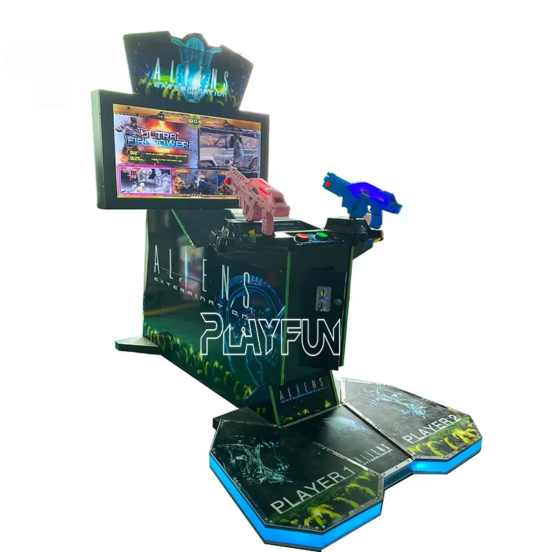 Классический старый игровой автомат Aliens Arcade Firepower 3 в 1, симулятор стрельбы 42-дюймовый аркадный игровой автомат Aliens
