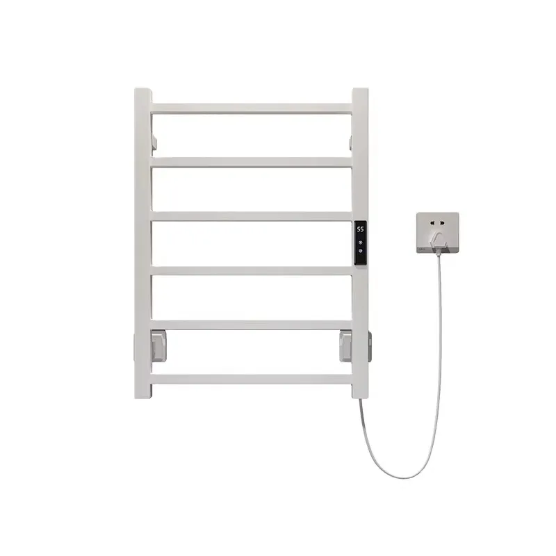 Smart Electric Stainless Steel Wall-Mounted Chrome Towel Rack Temperature Time Control Heated Towel Warmer for Hotel Bathroom
