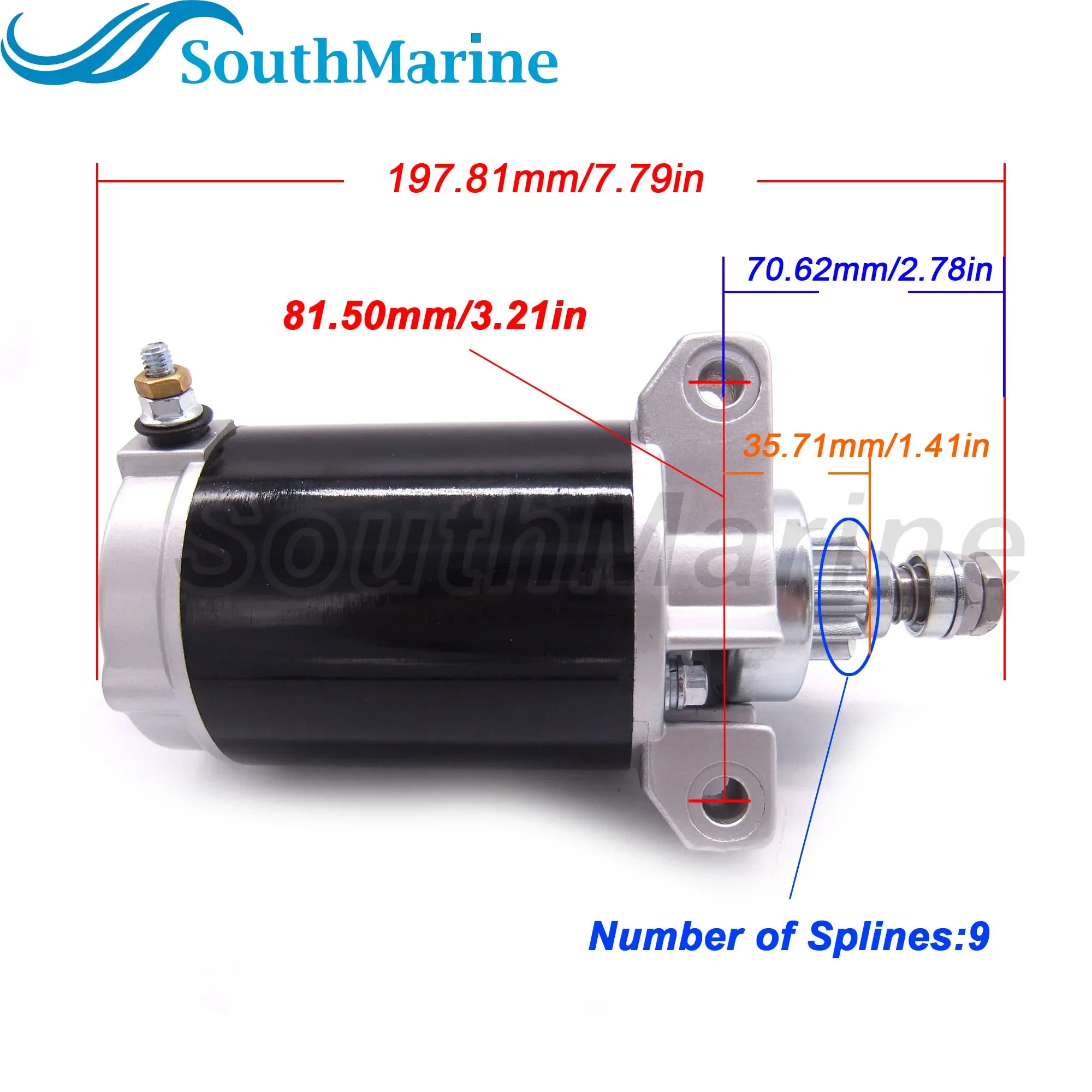 Boat Engine Parts 50-830308-1 50-830308T 50-859169T 50-888151T 50-893886T Starter Motor for Mercury Marine 25HP 4-Stroke