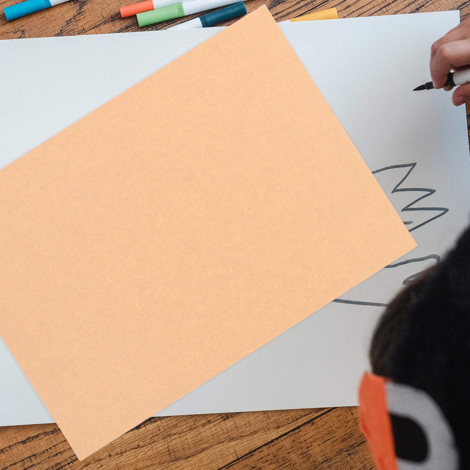 

100 Sheets Kraft Paper A4 80g Thick Hard Cardstock for Art Painting Sketch Kindergarten Craft DIY Print Cover