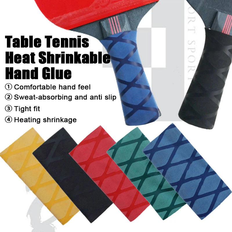 1x Table Tennis Racket Hand Tape Wrapping Belt Nonslip Leather Overgrips Heat Shrink Handle Rubber Cover Ping-pong Bat Sweatband