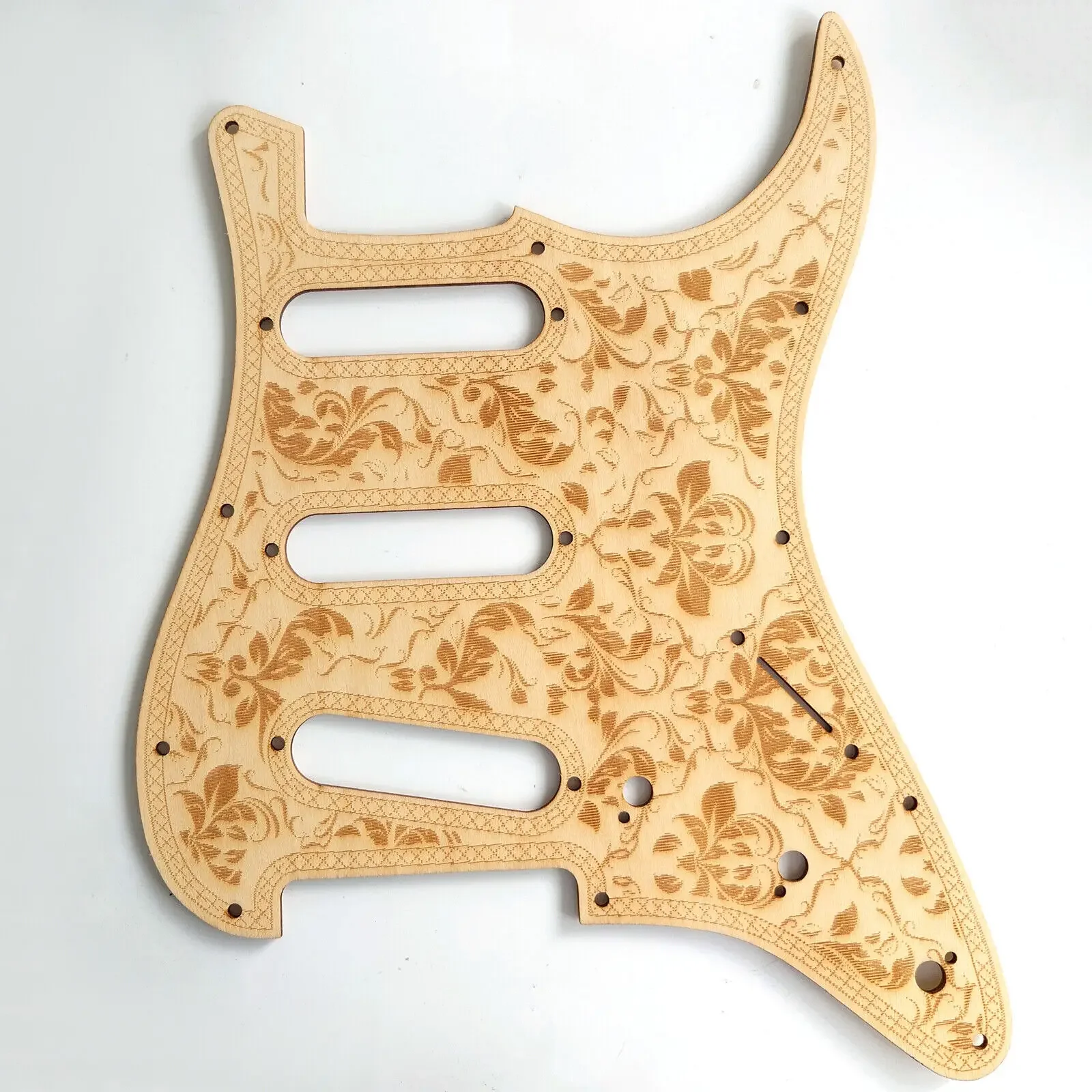 SSS 11-Hole Electric Guitar Pickguard - Carved Decorative Flower Pattern for ST Guitar Replacement Parts