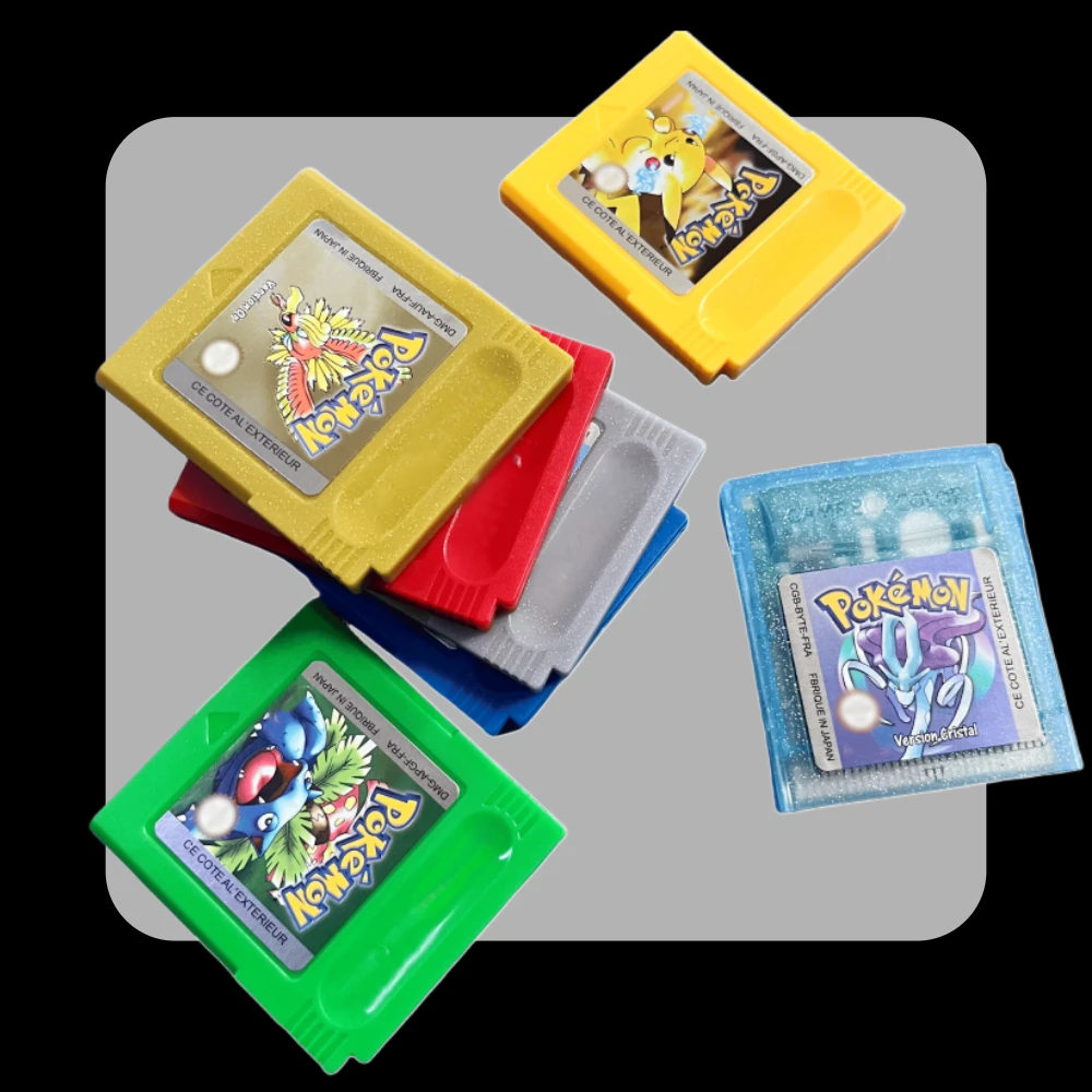 2026 جودة عالية 16 بت GBC لعبة فيديو خرطوشة وحدة التحكم بطاقة البوكيمون الأزرق/الكريستال/الأخضر/الذهب/الأحمر/الفضة/الأصفر USA/FRA الإصدار #5