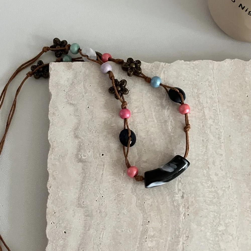 ดีไซน์อินเทรนด์ใหม่โบฮีเมียนเอวโซ่สไตล์วินเทจเข็มขัดตกแต่ง Y2K เข็มขัดเชือกวัสดุตกแต่งชุดแฟชั่นผู้หญิง