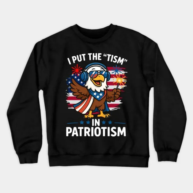 

Autumn and Winter Style Patriotic - Humor Sweatshirt, "Cool Eagle Patriot" Graphic for A Trendy and Witty Look