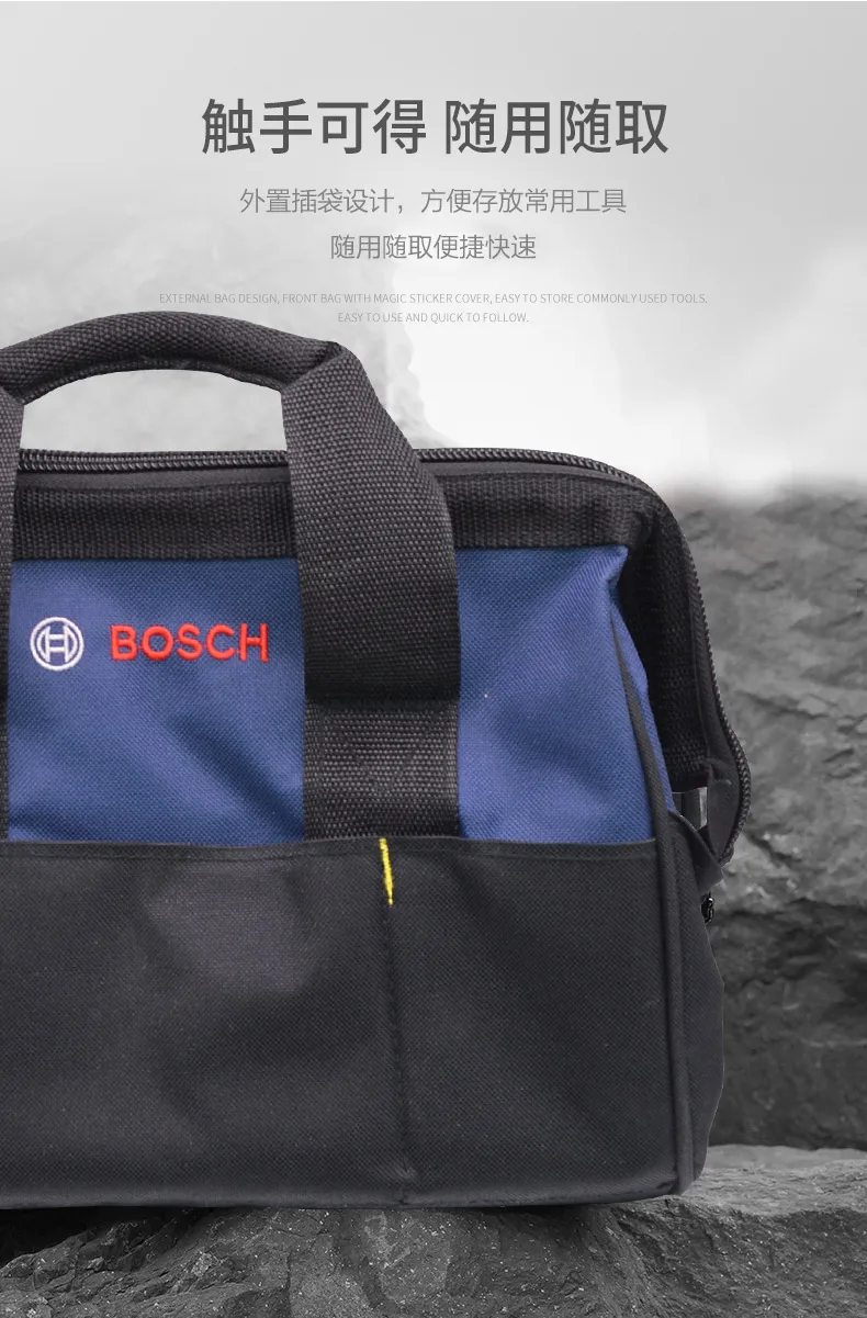 Tas Alat Bosch Tas Penyimpanan Kit Perbaikan Profesional Tas Organizer Alat Asli untuk Menyimpan Perangkat Keras Bor Tangan Portabel